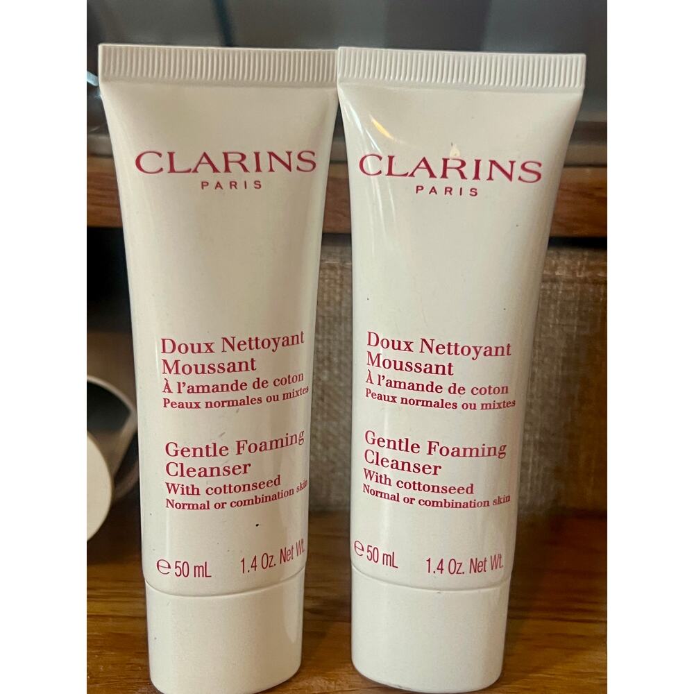 2 PACK Clarins Gentle Foaming Cleanser with Cottonseed 1.4 oz sealed
